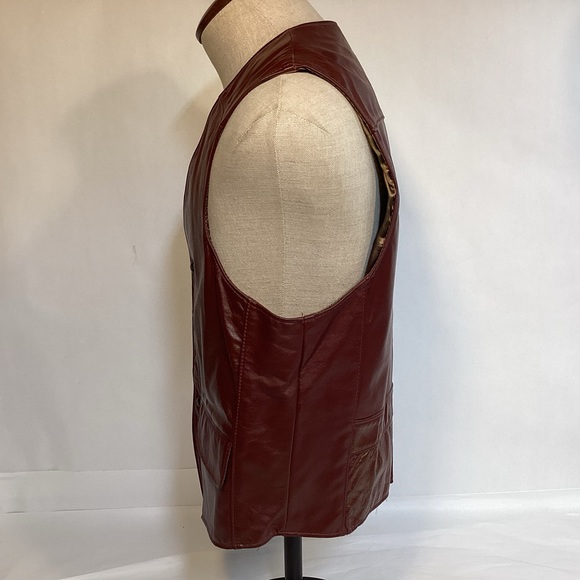 Vintage Men’s Leather Vest size size 42 - Picture 5 of 10